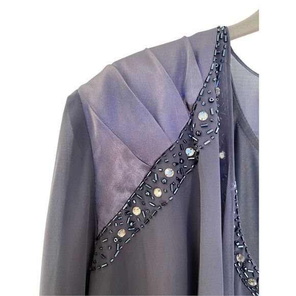 SL fashions two piece tiered dress with cover up jacket size 14 ￼ - Picture 4 of 8